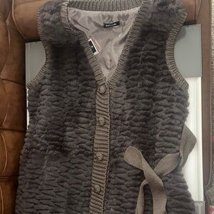 Dolce Cabo Textured Brown Vest